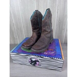 Justin Gypsy L2900 Brown Turquoise Leather Western Cowboy Boots Womens Size 10.5
